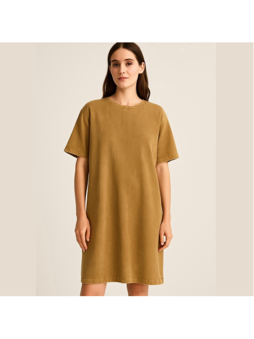 Collection Privee Garment Tea Dyed Short Sleeve A Line Knee Length Dress Size 42